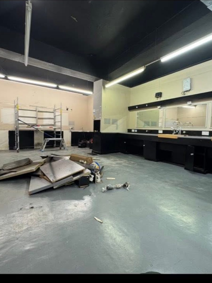 Commercial unit mid strip-out, cleared back to an empty shell